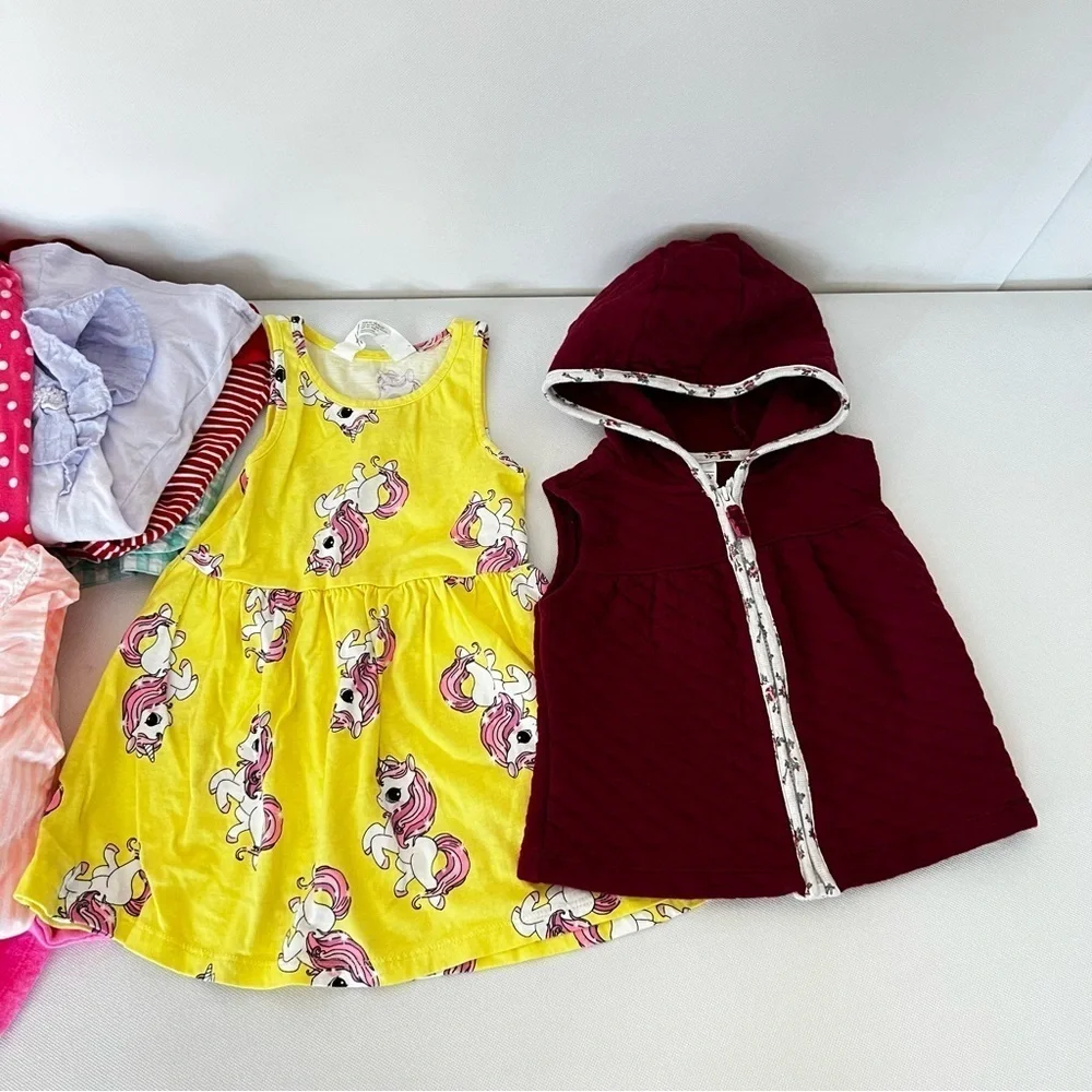 Bundle Lot of 12 Piece Size 6-12 Months Girls Clothing Tops Bottoms Pajama